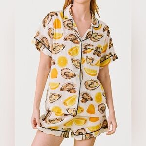 KATIE KIME The World Is Your Oyster Pajama Shorts Set Size 3XL